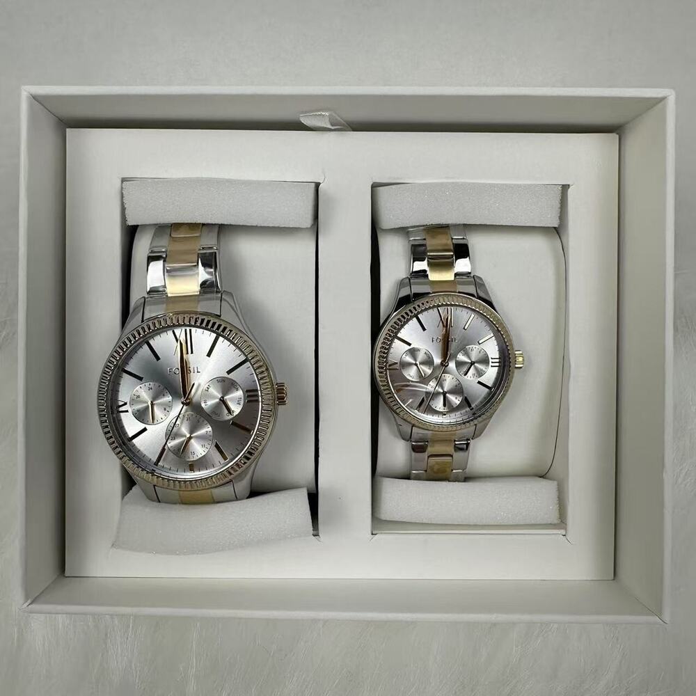 Fossil White Dial His and Hers Multifunction Two-… - image 1